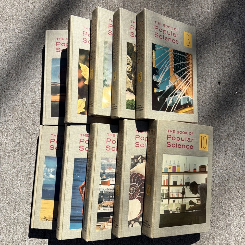 The Book of Popular Science 1959 edition Series Set 1-10 Grolier Illustrated - Picture 1 of 2